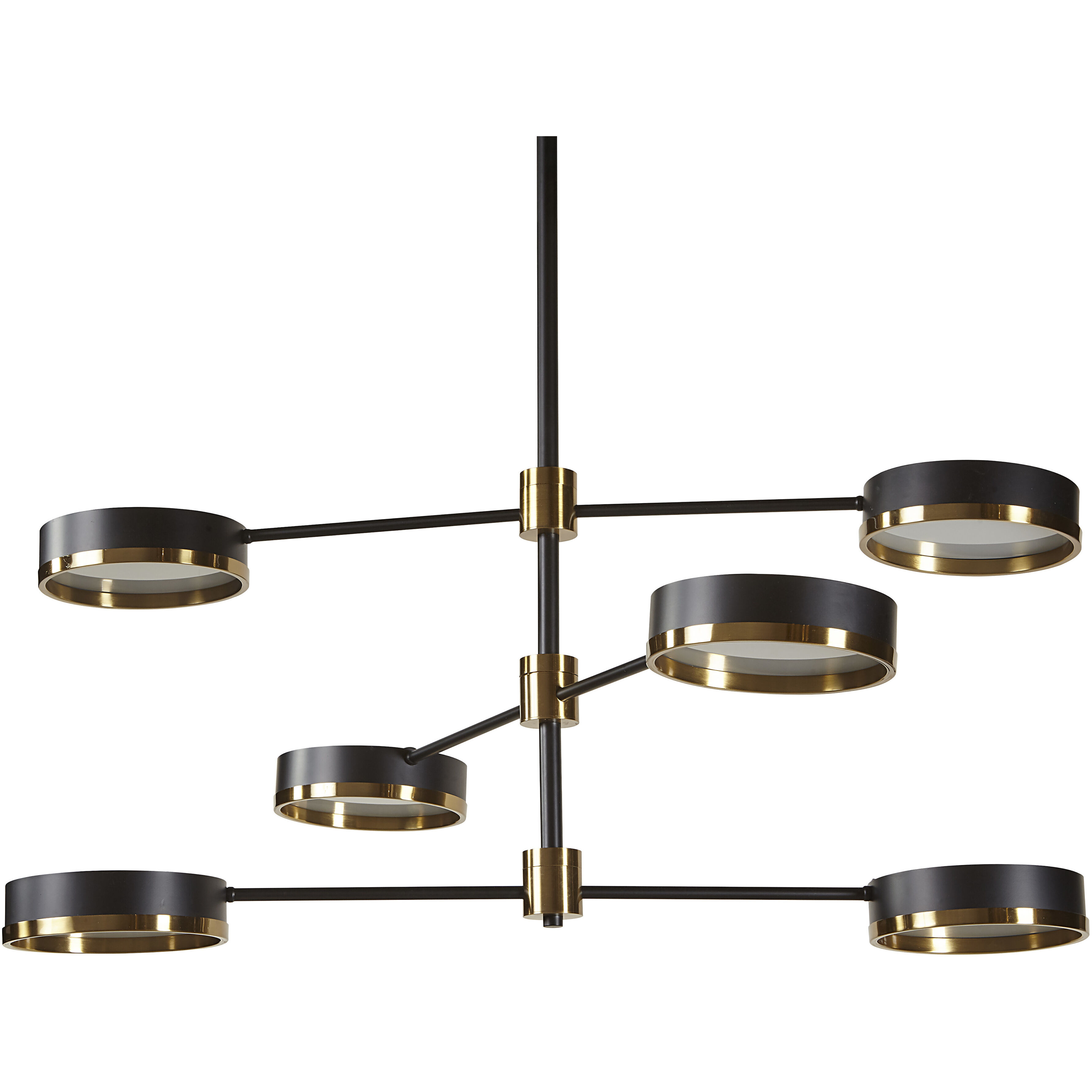 Oralee 6 Light 43 inch Black / Brass / Black Chandelier Ceiling Light